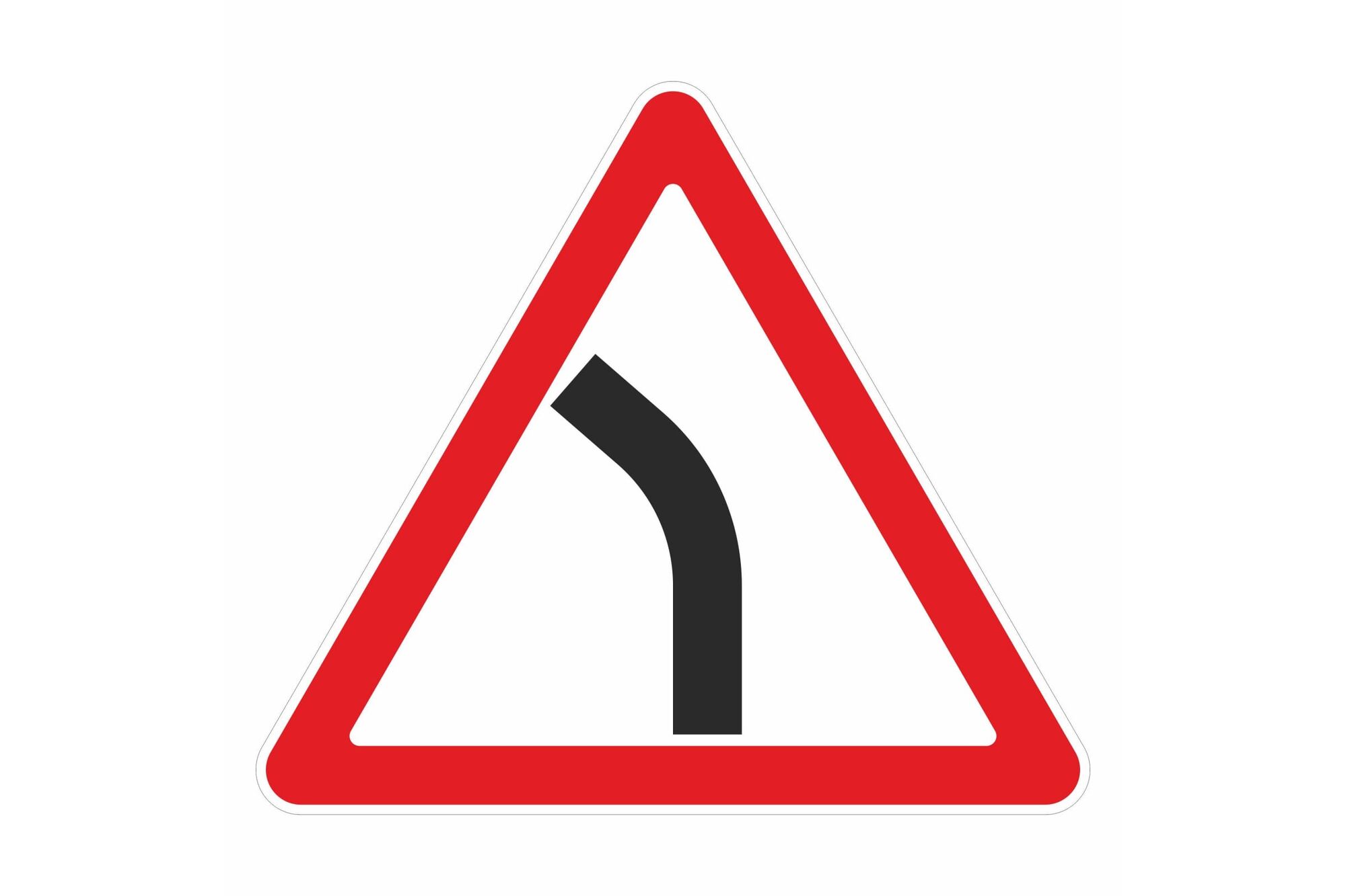 Дорожный знак Протэкт Опасный поворот налево 2-го типоразмера, пленка тип Б 1.11.2