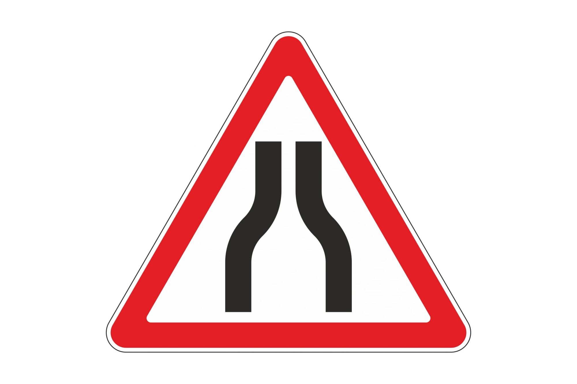 Дорожный знак Протэкт Сужение дороги 1.20.1 2-го типоразмера, пленка тип Б