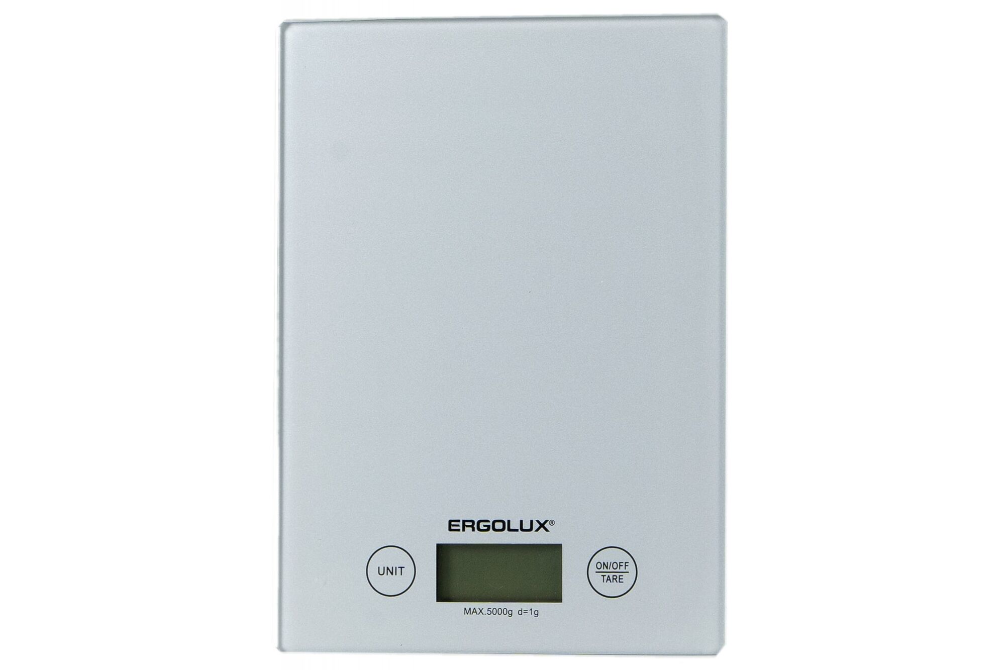 Кухонные весы ERGOLUX ELX-SK02-С03 серые металлик до 5 кг, 195х142 мм 13600