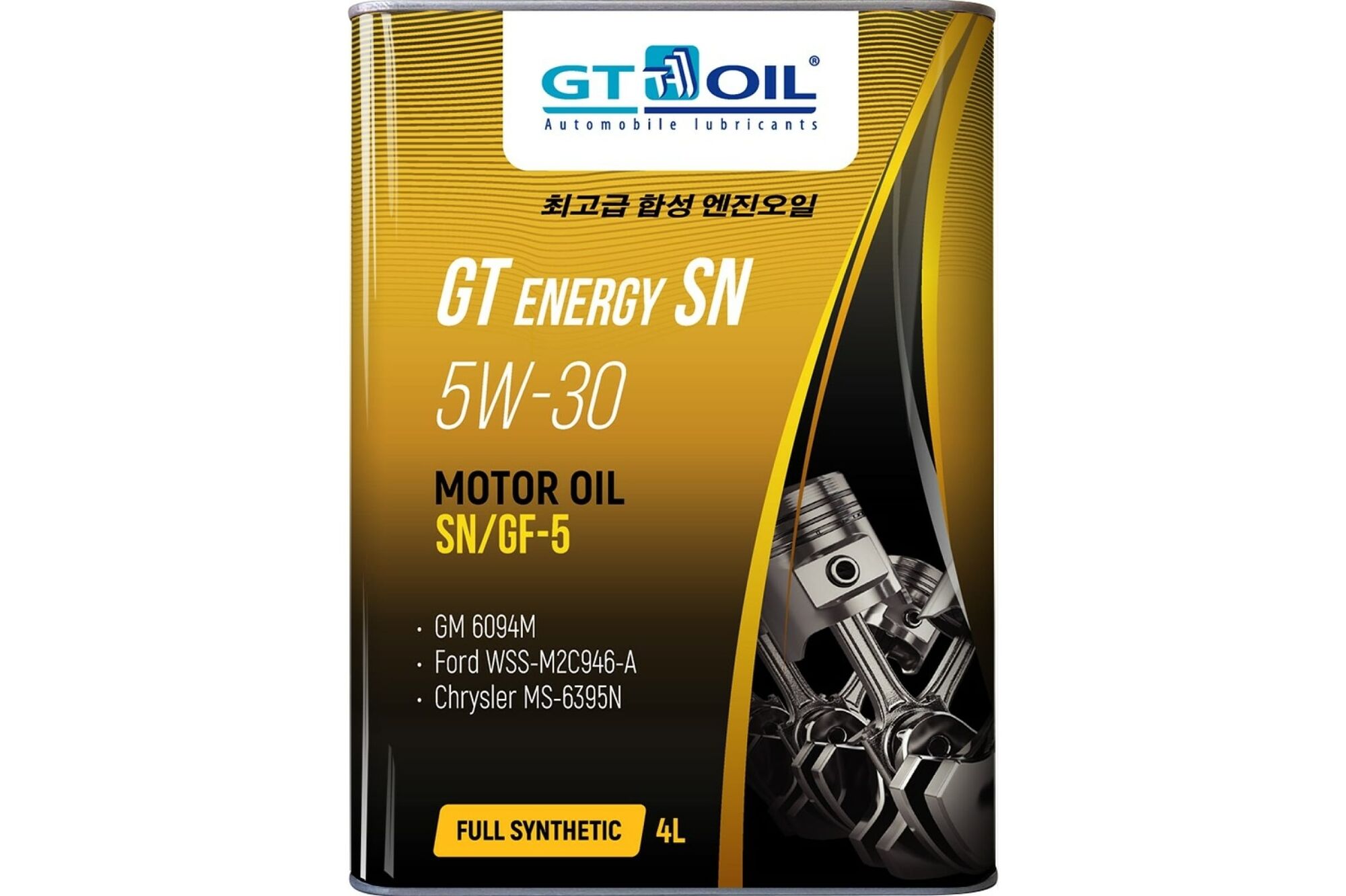 Масло моторное Energy SN, SAE 5W30, API SN, 4 л GT OIL 8809059407257