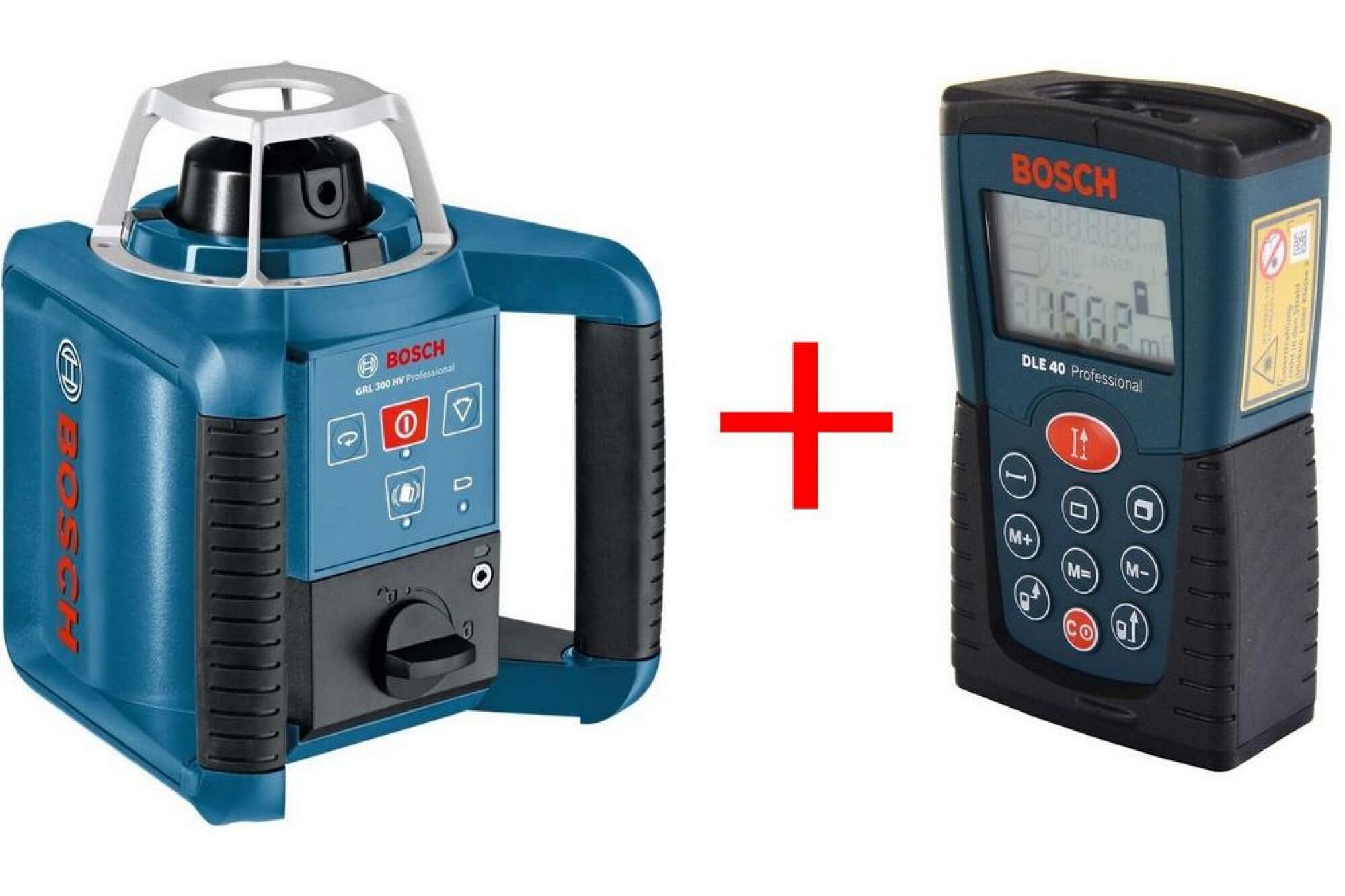 Набор измерительного инструмента Bosch: ротационный лазер GRL 300 HV + лазерный дальномер DLE 40 0.615.994.09G