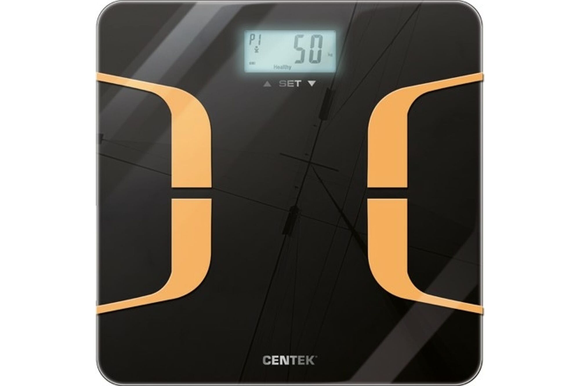 Напольные весы Centek SMART Фитнес индекс массы тела, LCD 65x28, размер 26х26 см CT-2431