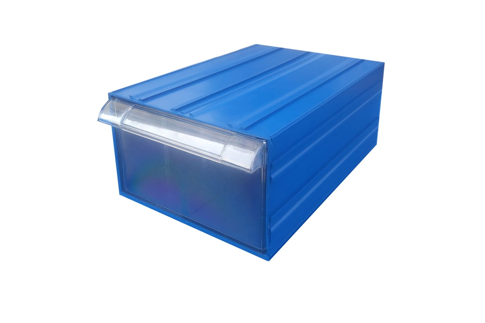 Пластиковый короб 501-а 305х210х125, синий/прозрачный