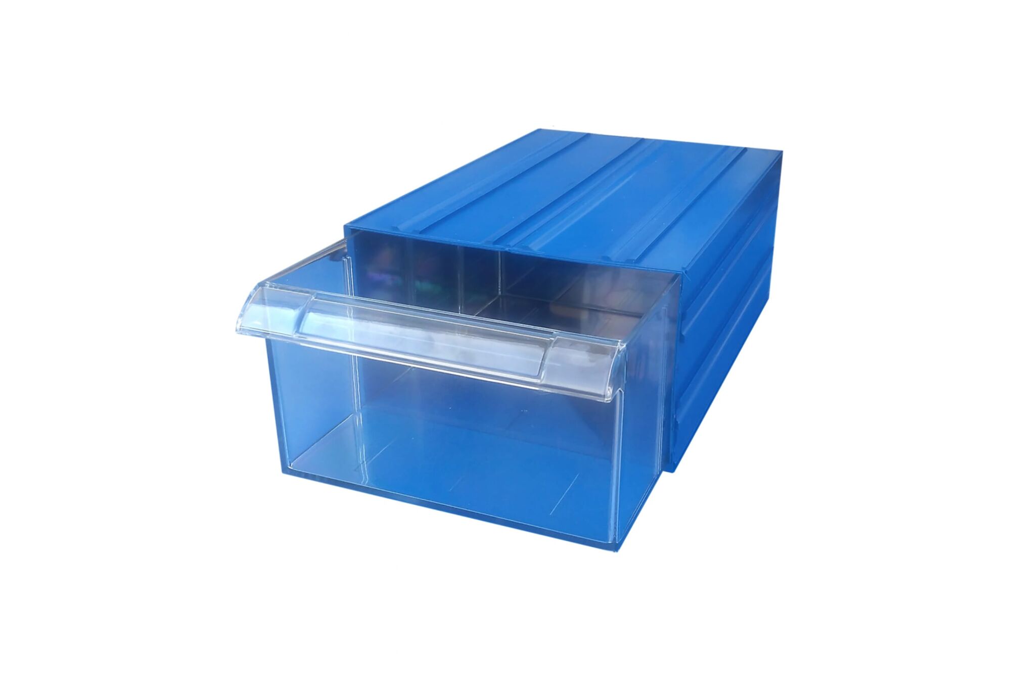 Пластиковый короб c-501 синий/прозрачный (260х364х150)