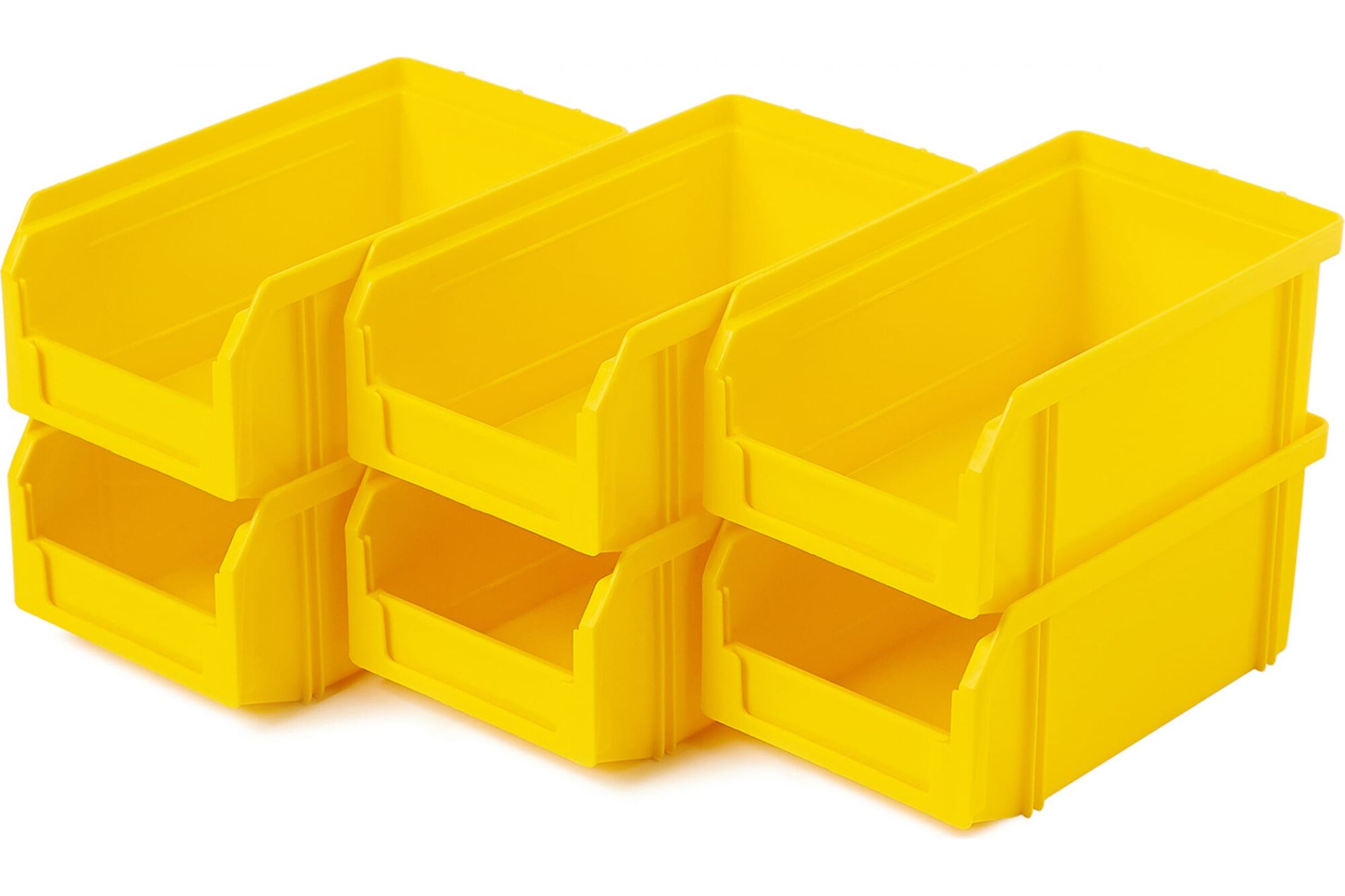 Пластиковый ящик СТЕЛЛА-ТЕХНИК комплект 6 штук V-1-К6-желтый