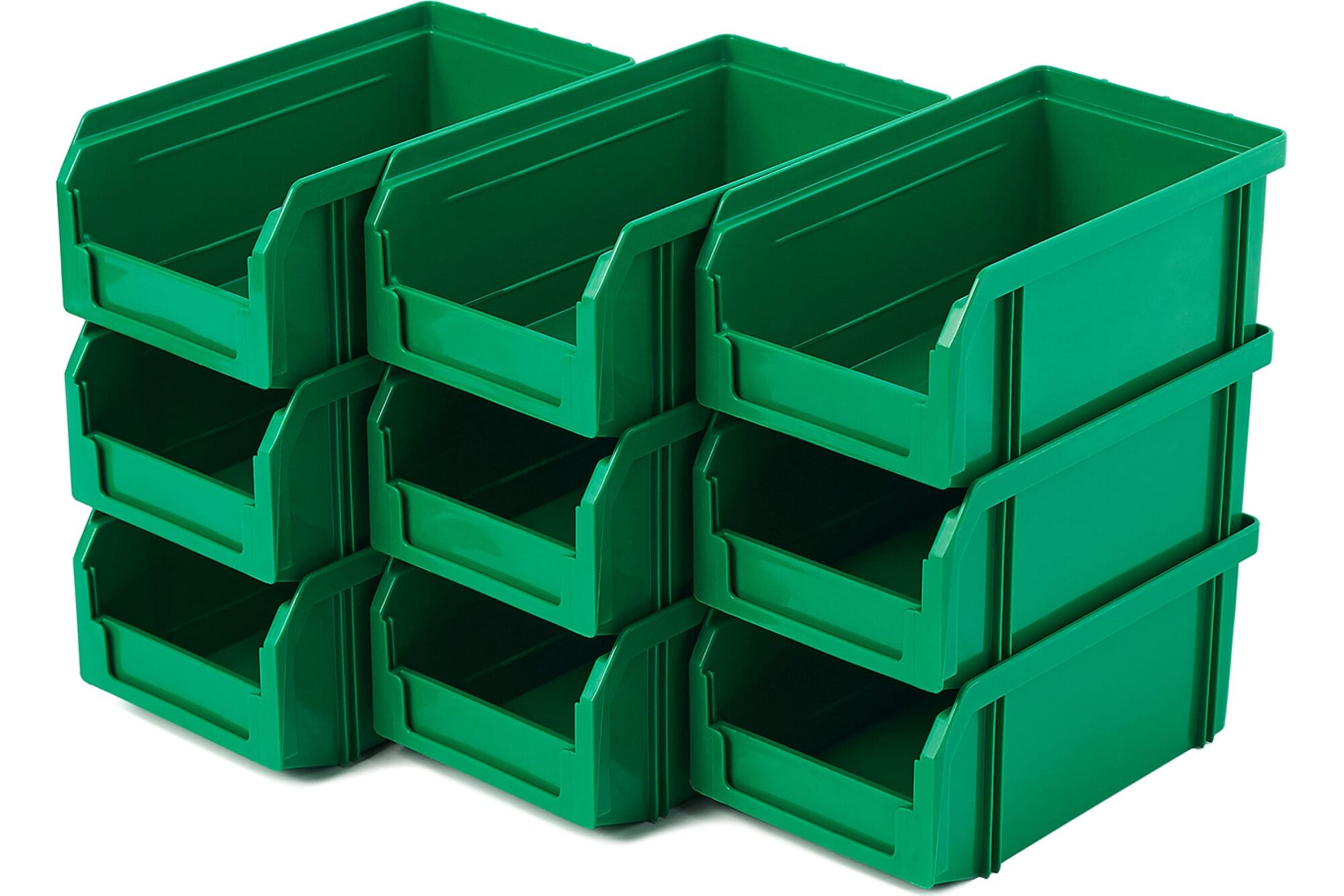 Пластиковый ящик СТЕЛЛА-ТЕХНИК комплект 9 штук V-1-К9-зеленый