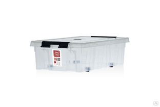 Подкроватный контейнер на роликах с крышкой Rox Box 35 л, прозрачный 035-00.07 