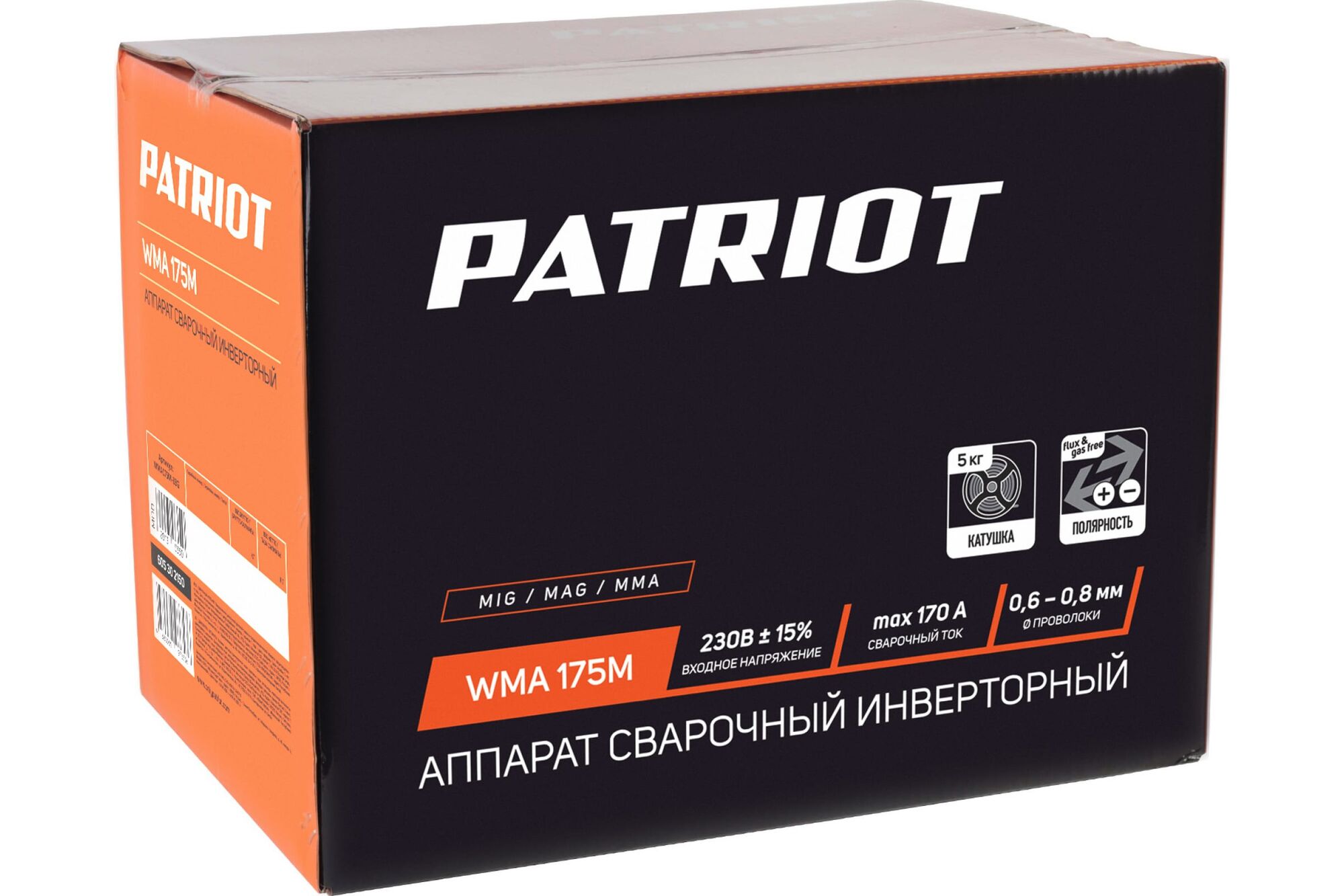 Сварочный инверторный полуавтомат PATRIOT WMA 175M MIG/MAG/MMA, полуавтоматическая сварка в среде 605302150 Patriot 11